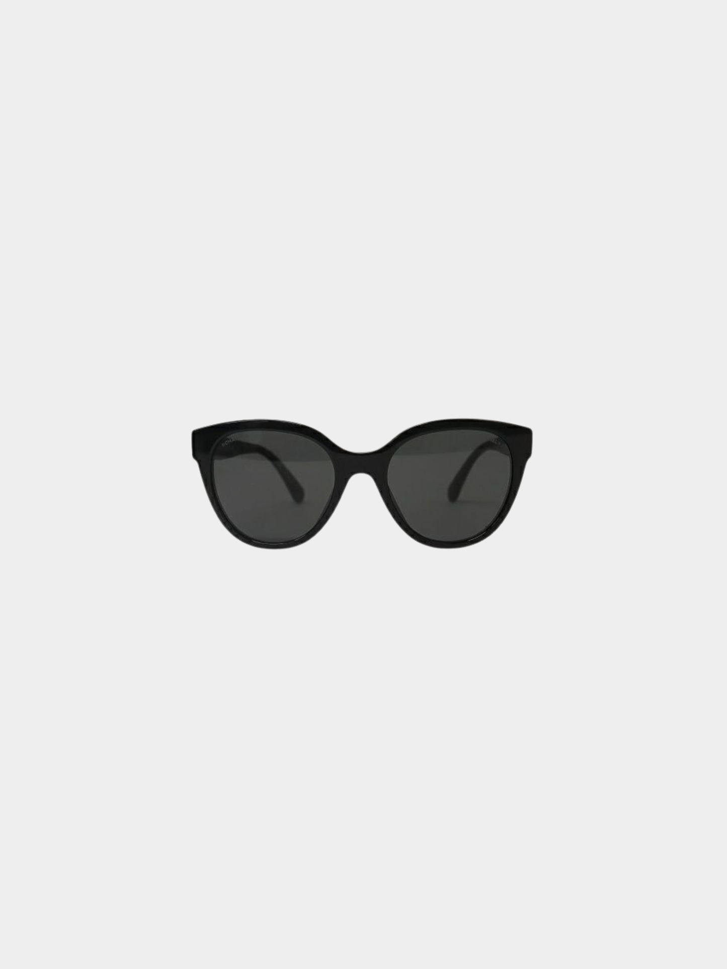 Chanel 2000s Black Plastic Logo Sunglasses