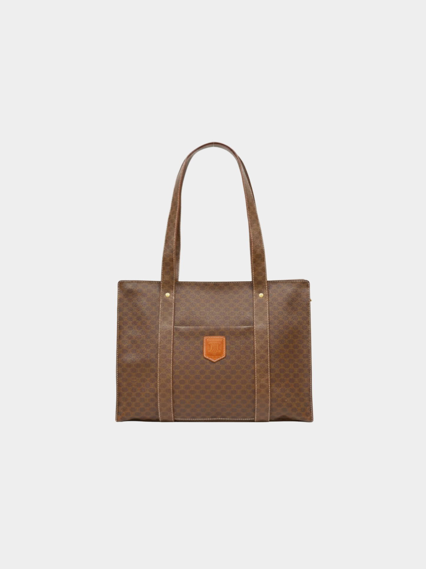 Celine 2000s Brown Macadam Blazon PVC Tote Bag