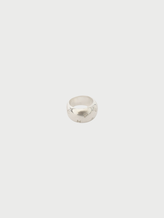 Chanel 2000s Silver Sterling Silver Logo Dome Ring