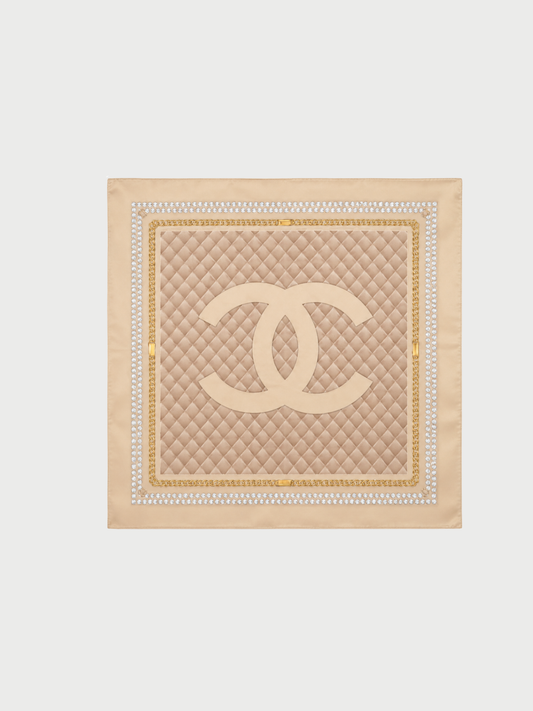 Chanel 2000s Multicolor Silk COCO Scarf