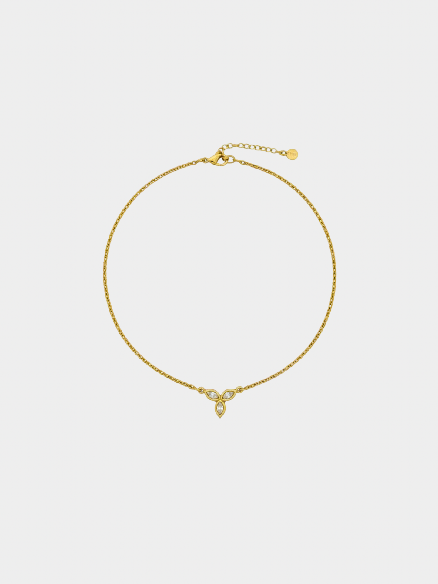 Celine 2000s Gold Rhinestone Flower Necklace