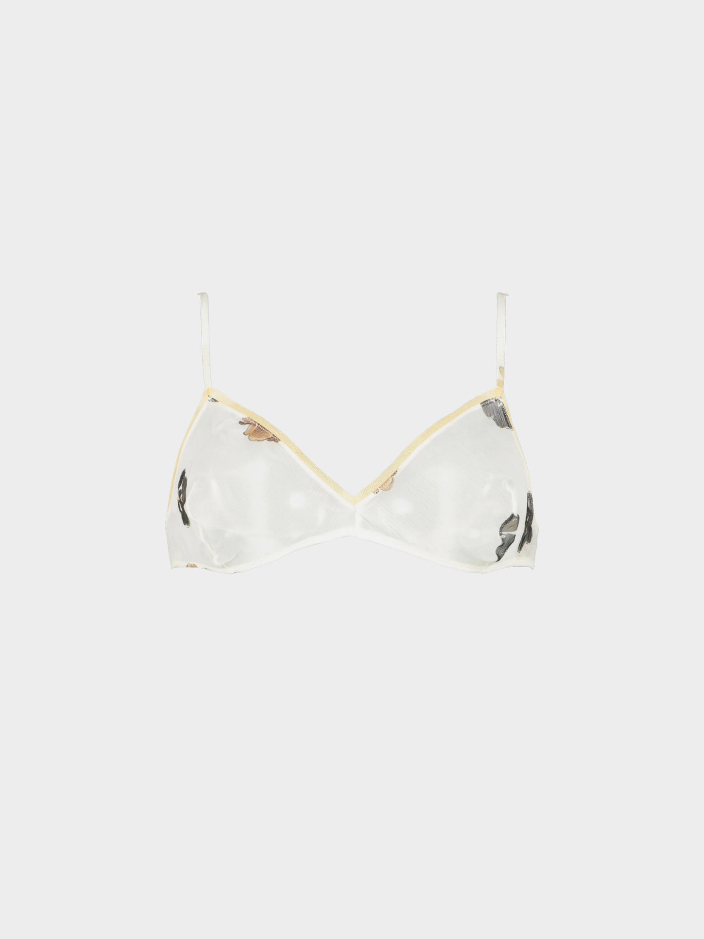Prada 2000s Abstract Floral Printed Silk Chiffon Bra