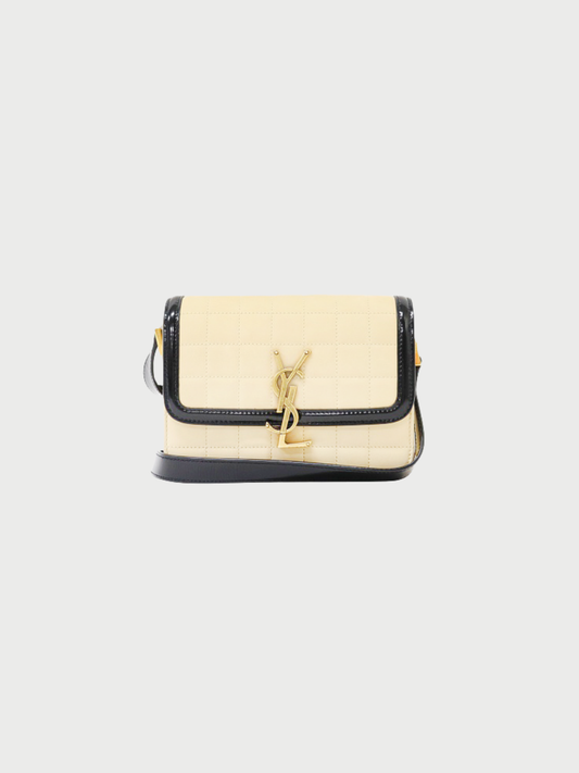 Yves Saint Laurent 2023 Beige Black Nubuck Solferino Small Bag