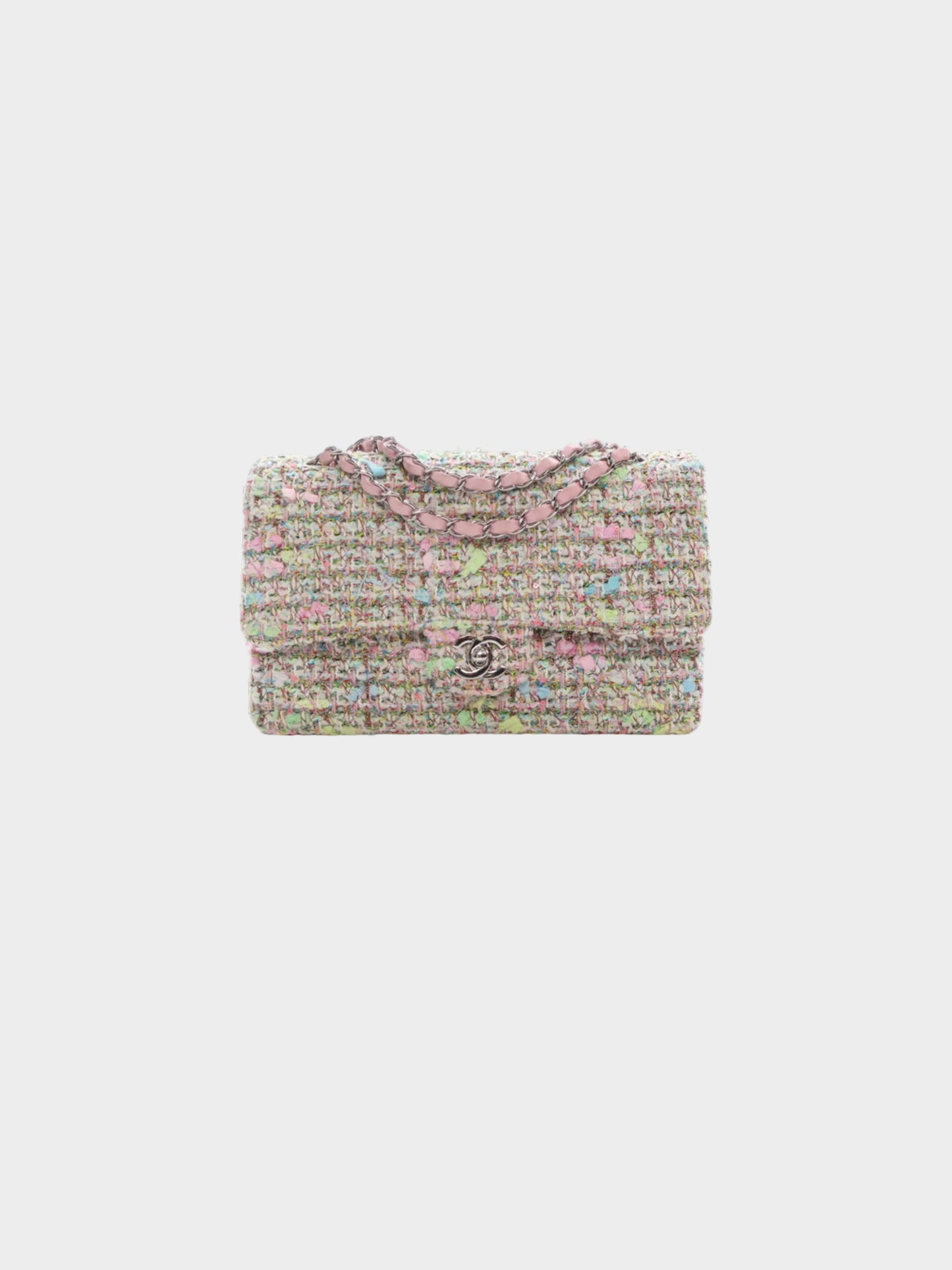 Chanel 2004-2005 Multicolor Tweed Quilted Medium Flap Bag