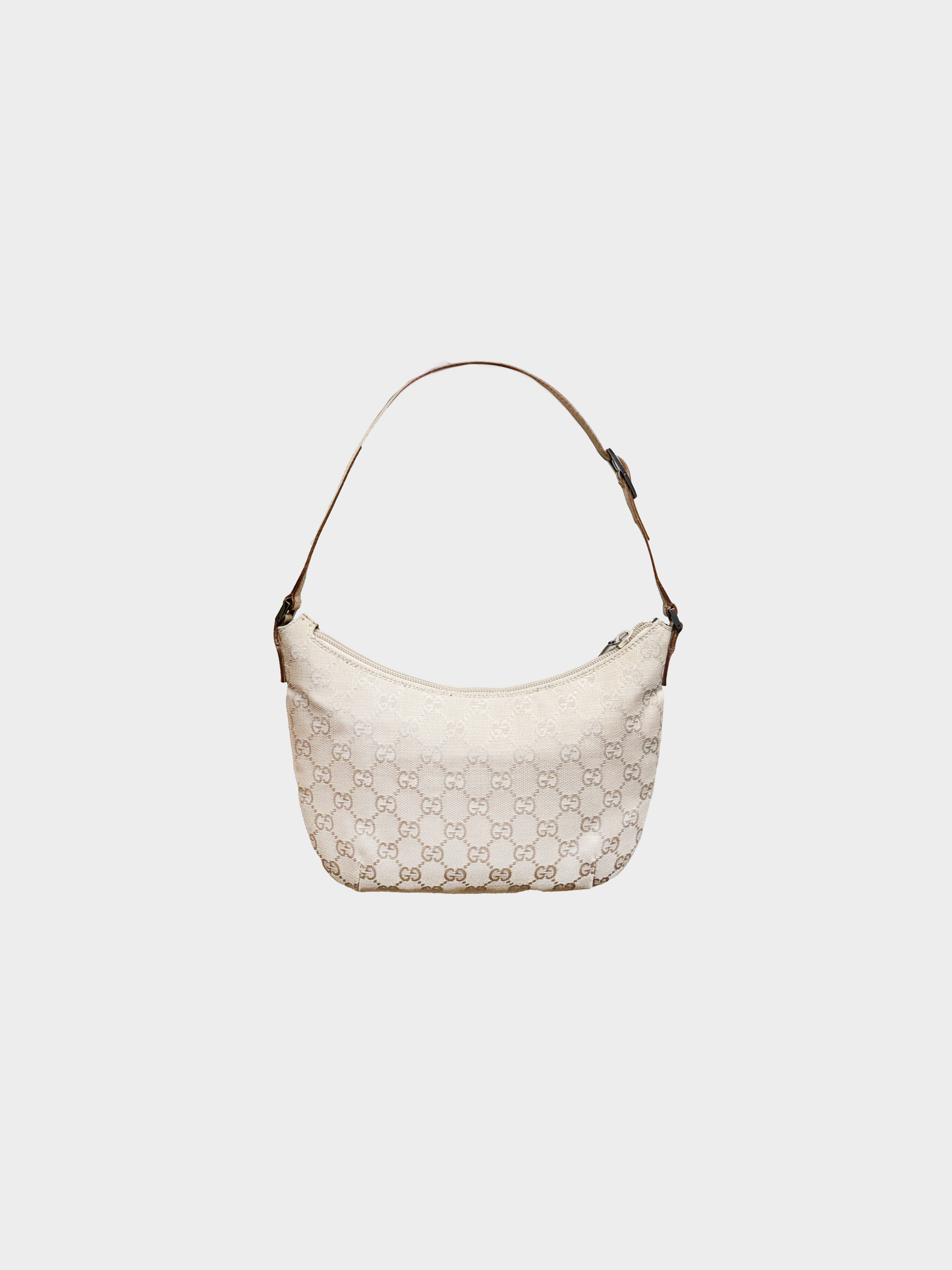 Gucci 2000s Beige GG Canvas Boat Pochette