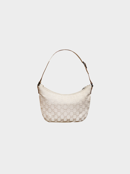 Gucci 2000s Beige GG Canvas Boat Pochette
