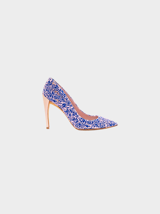 Christian Dior Early 2000s Pink and Blue Rosette Pumps