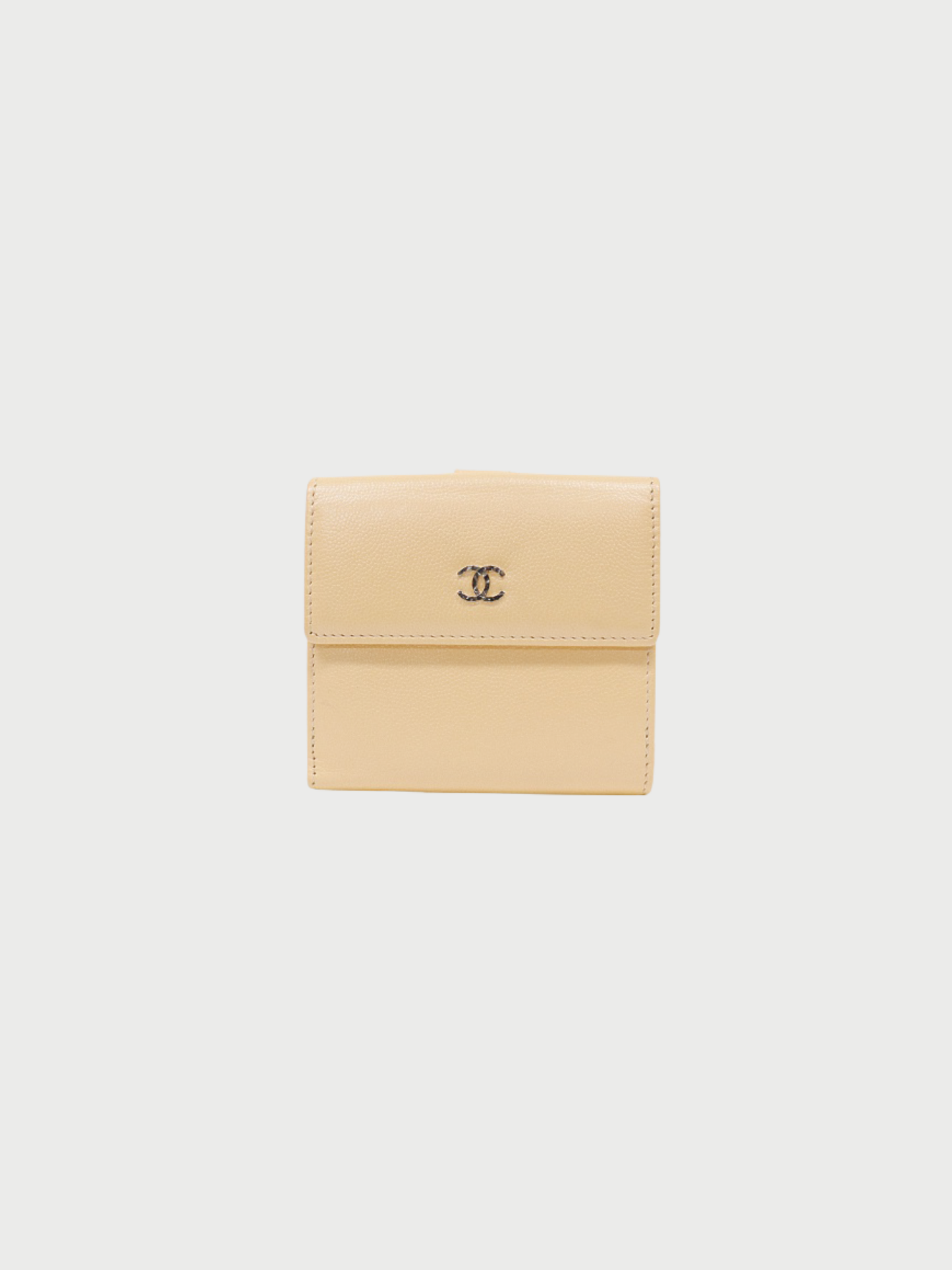 Chanel 2000s Beige Leather COCO Wallet