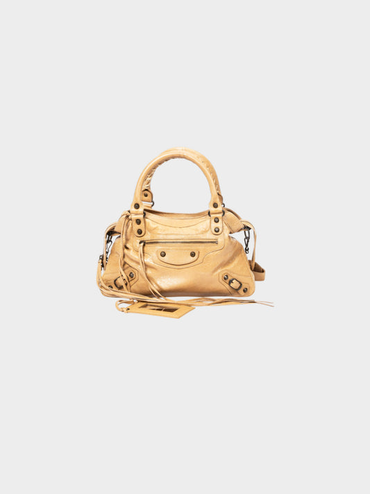 Balenciaga 2000s Beige Calfskin Leather Classic City Bag