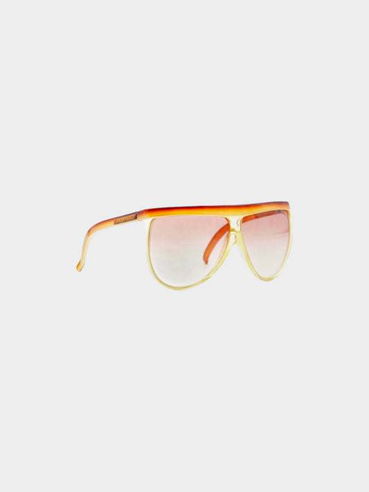 Courrèges 1970s Orange Gradient Oversized Sunglasses
