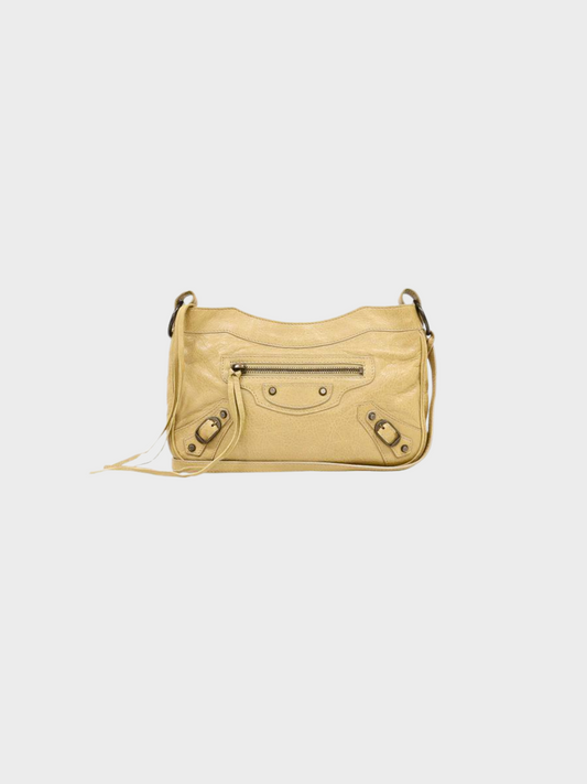 Balenciaga 2000s Beige Leather Shoulder Bag