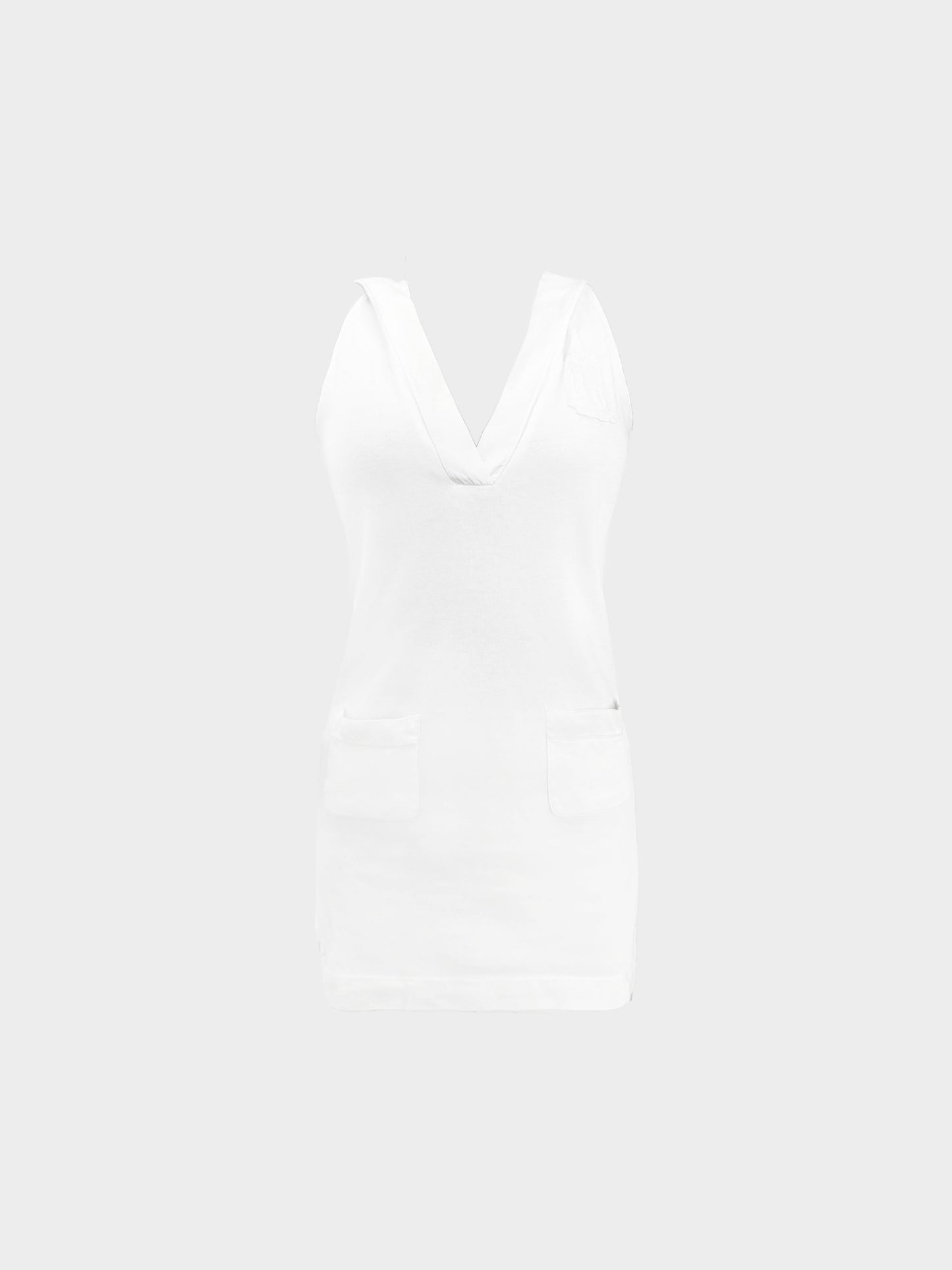 Christian Dior 2010s Rare White Cotton Mini Hoodie Dress