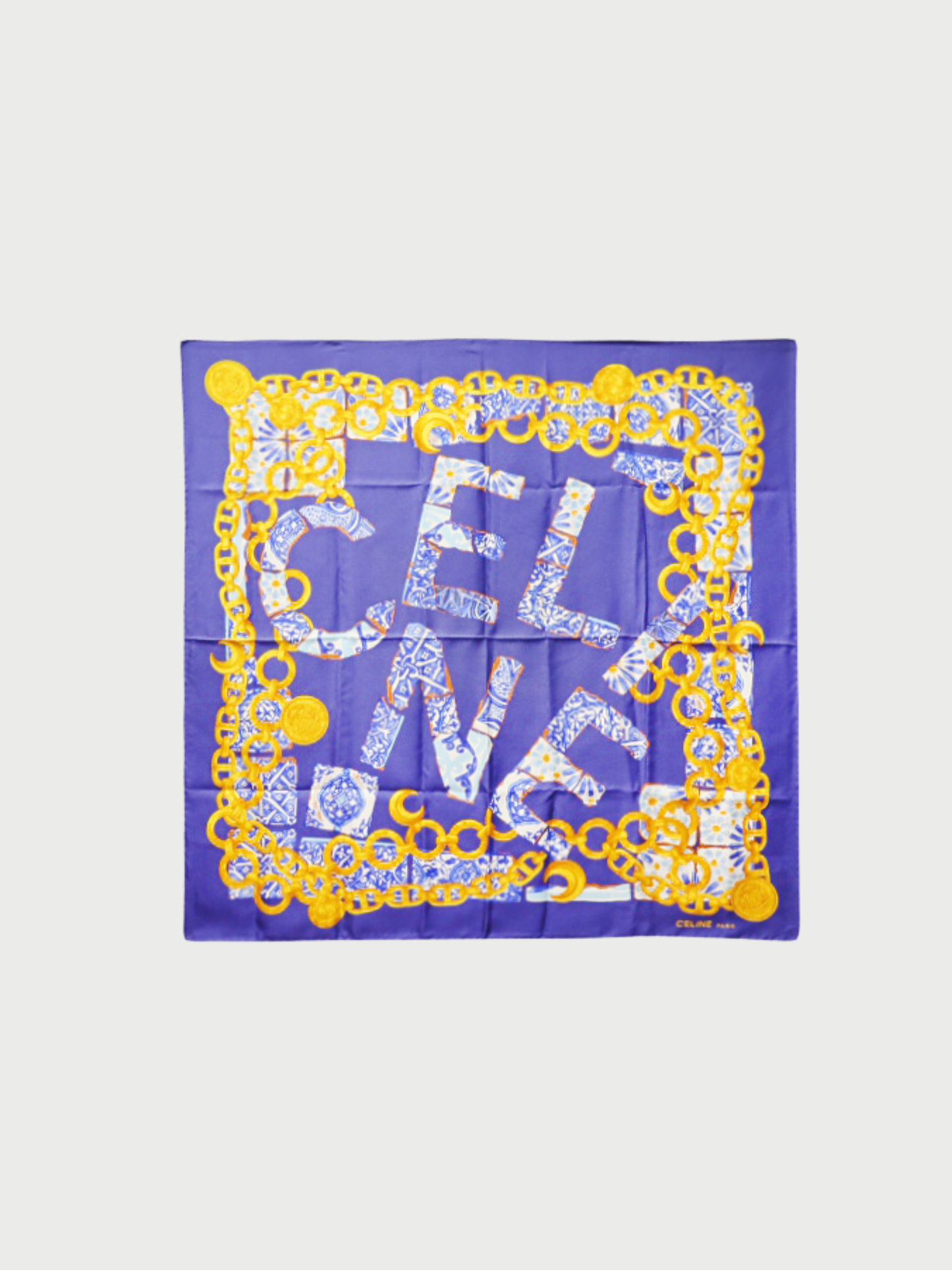 Celine 2000s Multicolor Silk Scarf