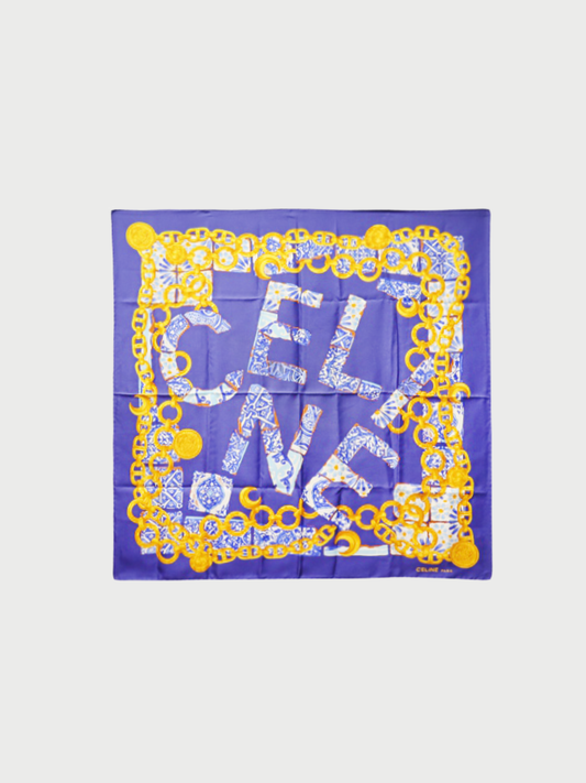 Celine 2000s Multicolor Silk Scarf