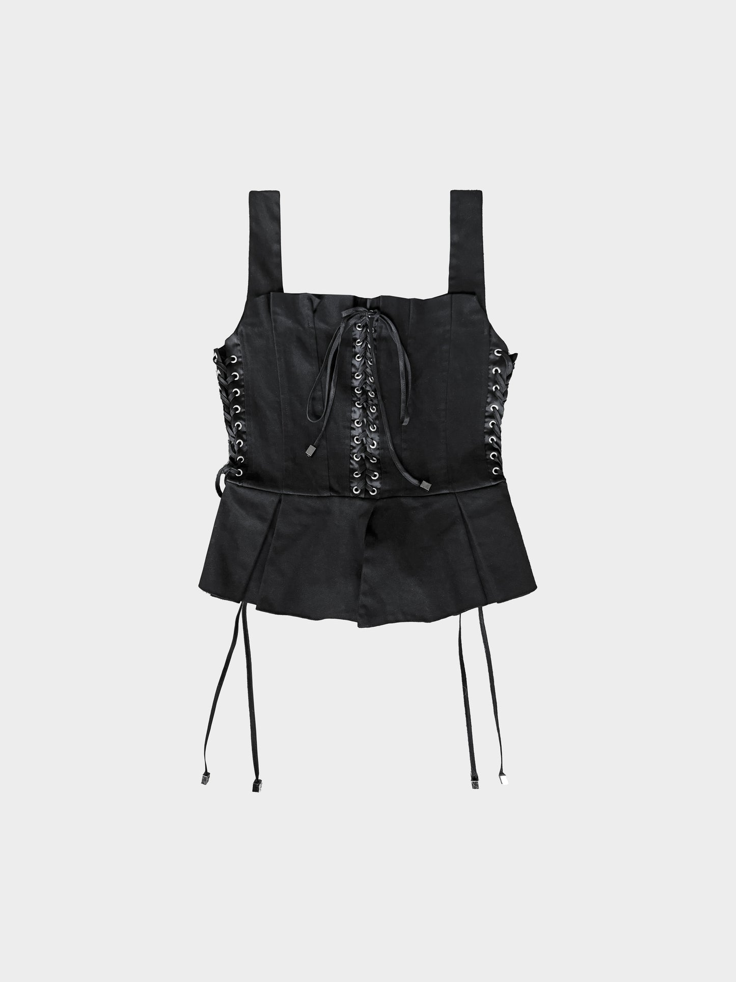 Dolce and Gabbana 2010s Black Lace-up Corset Top