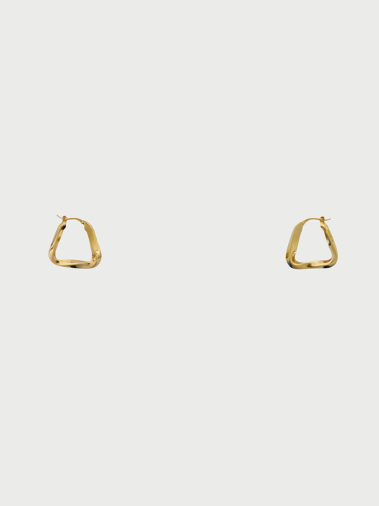 Bottega Veneta 2020s Gold Sterling Silver Essential Twist Triangle Earrings