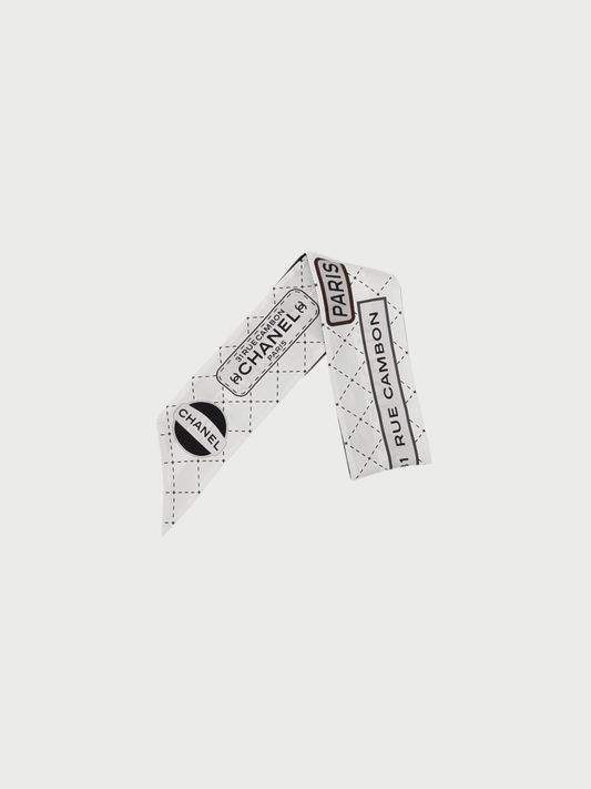 Chanel 2000s Multicolor Silk Logo Scarf