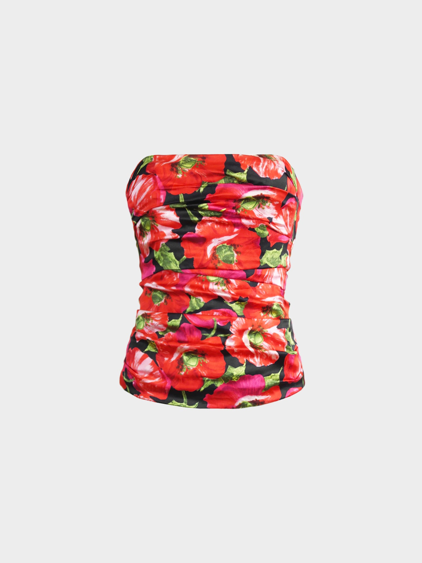 Dolce and Gabbana Late 2010s Floral Print Silk Corset Top
