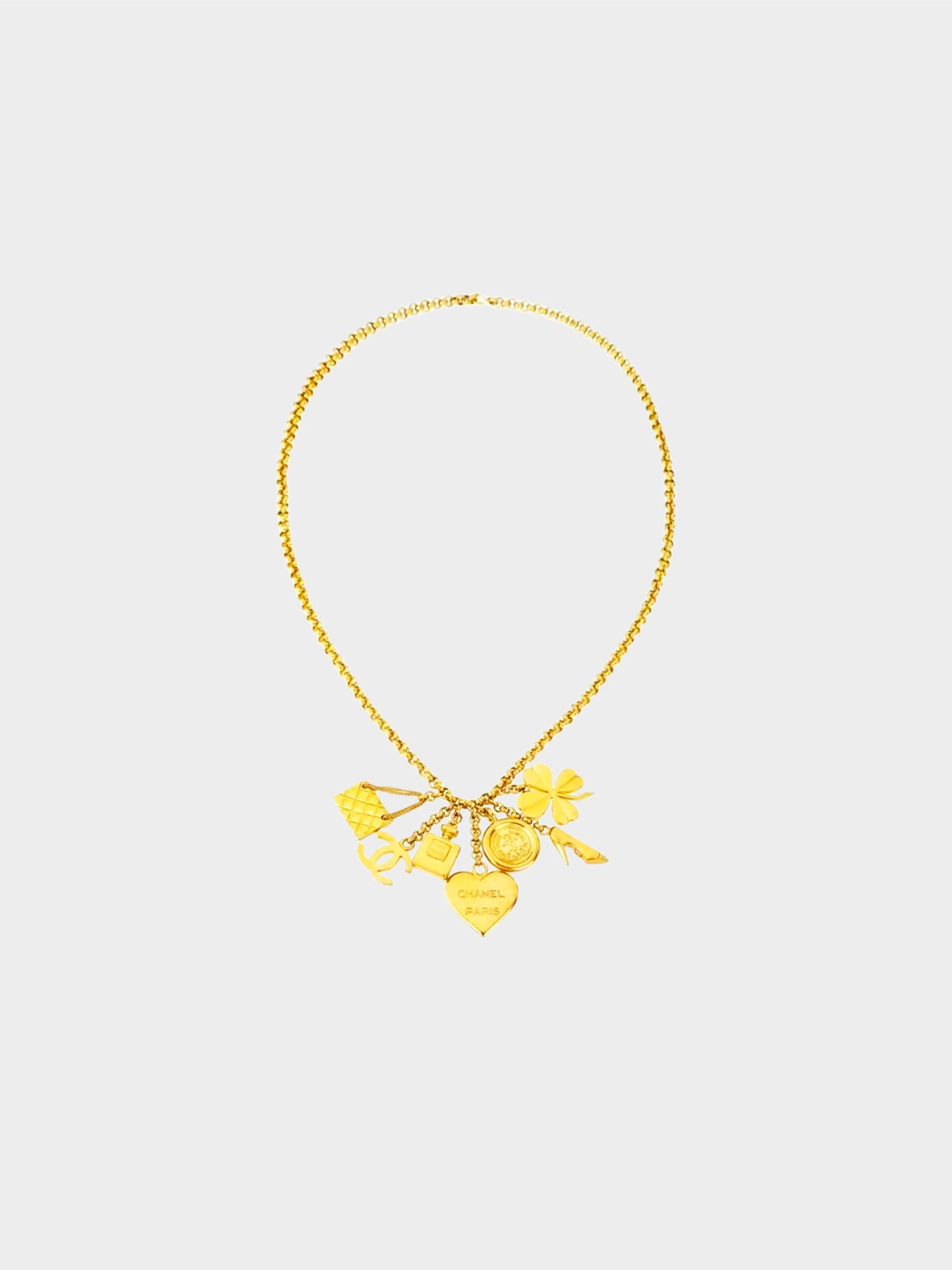 Chanel 1996 Vintage Gold Lucky Charm Pendant Necklace