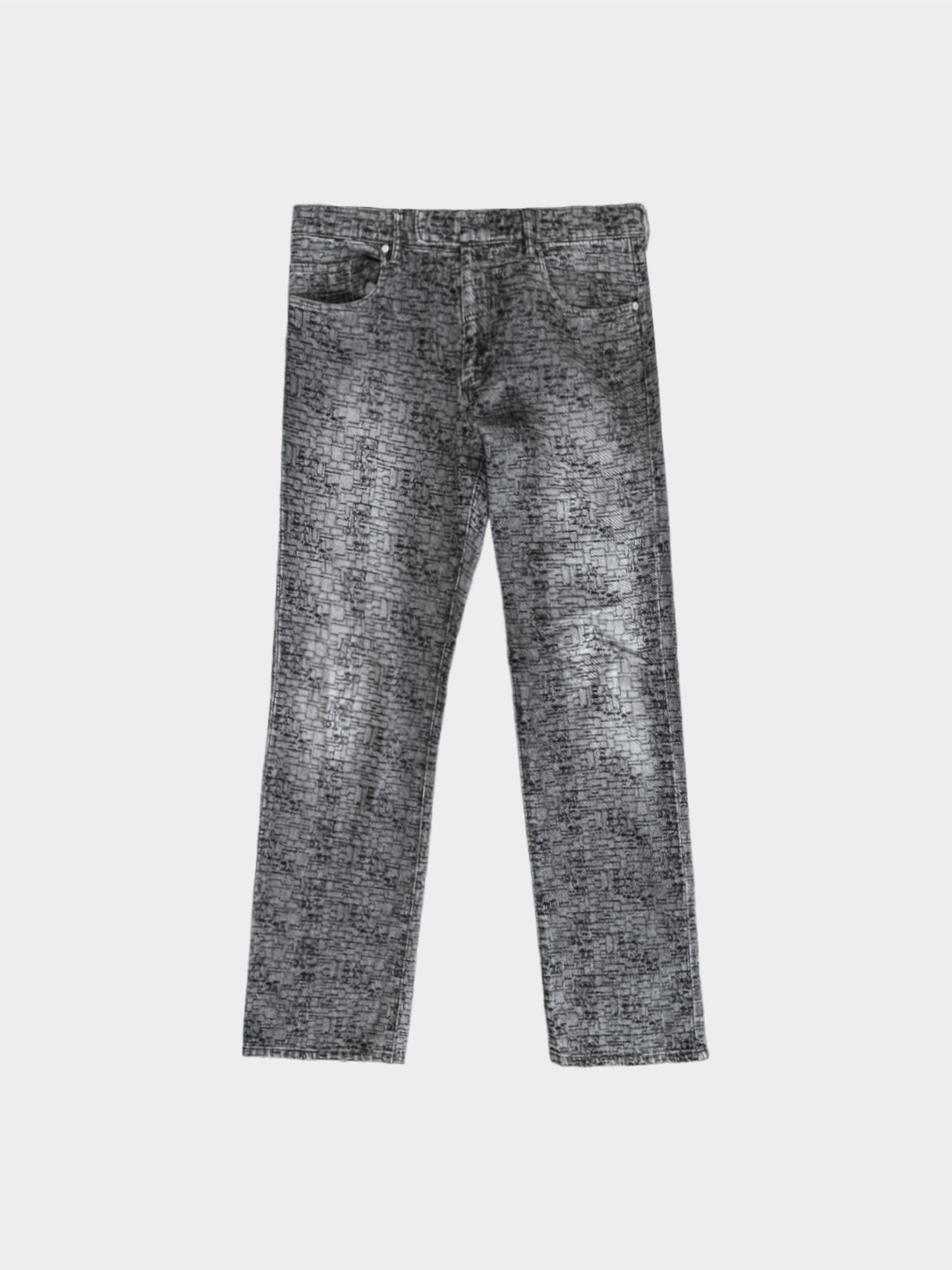Jean Paul Gaultier 2000s Grey and Black Acid Wash Jeans