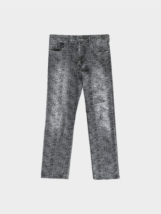 Jean Paul Gaultier 2000s Grey and Black Acid Wash Jeans