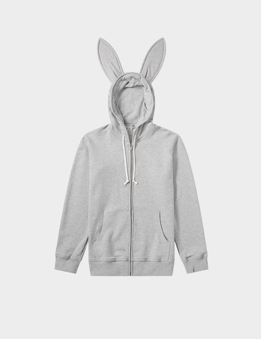 Comme des Garçons FW 2018 Grey Bunny Ears Hooded Jacket