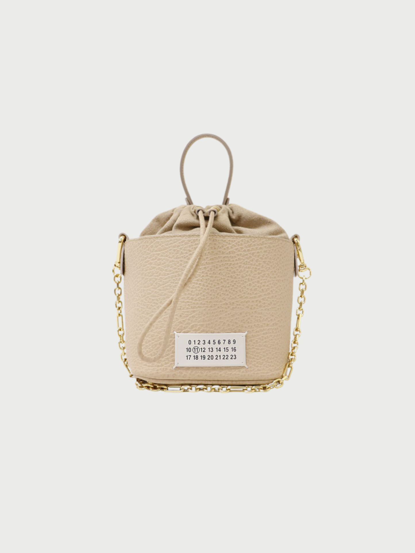 Maison Margiela 2020s Beige Leather 5AC Bucket Bag