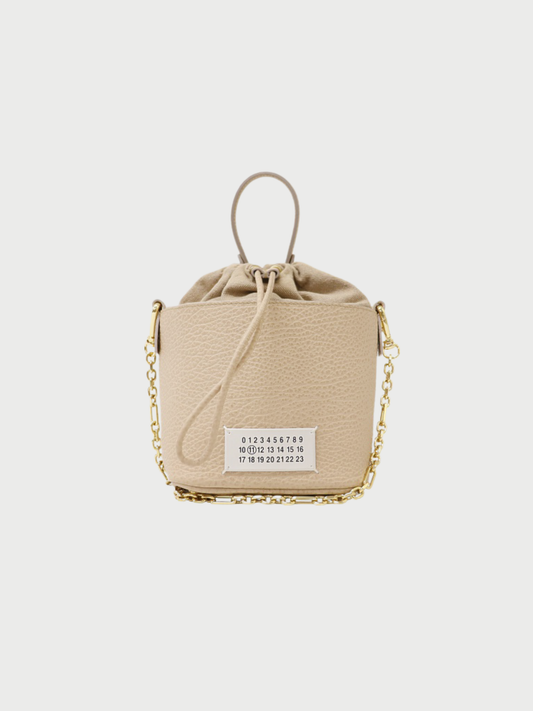 Maison Margiela 2020s Beige Leather 5AC Bucket Bag