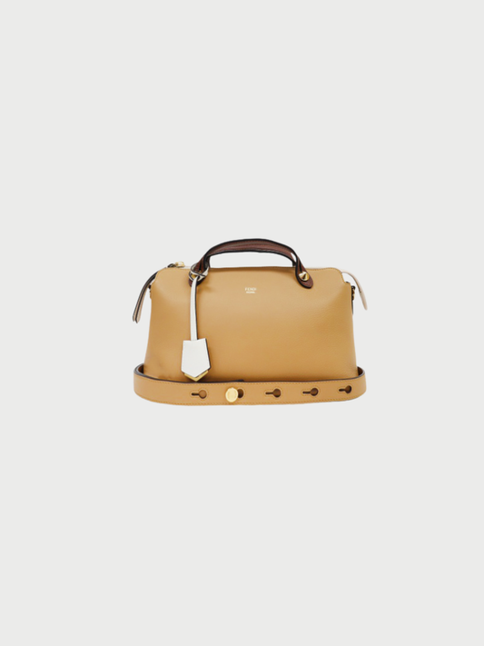 Fendi 2010s Beige Brown White Leather By The Way Medium Bag