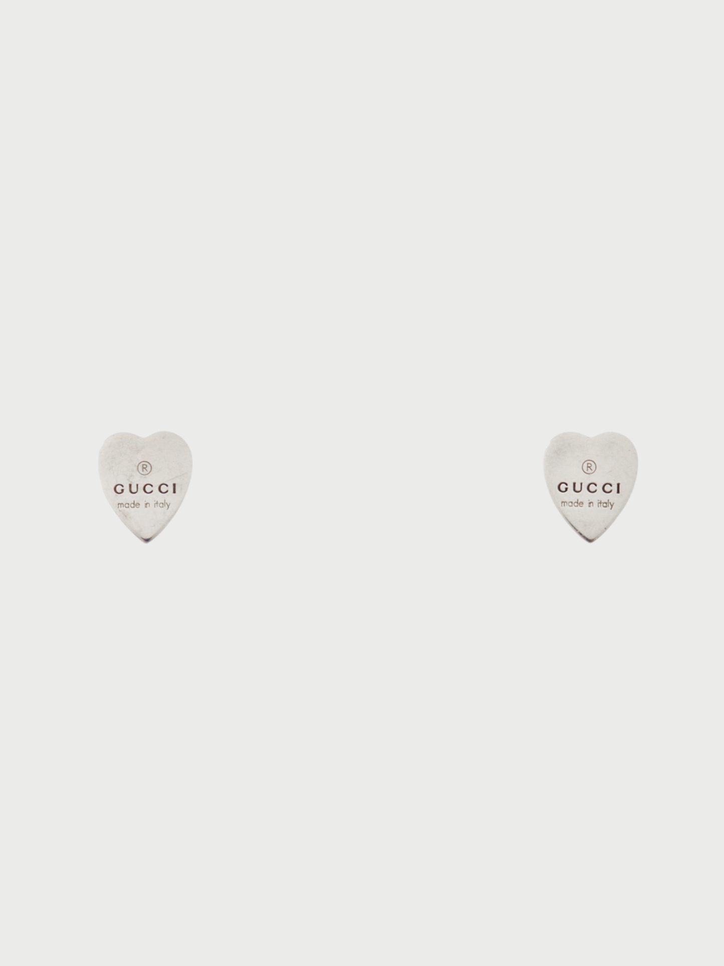 Gucci 2000s Silver 925 Logo Heart Earrings