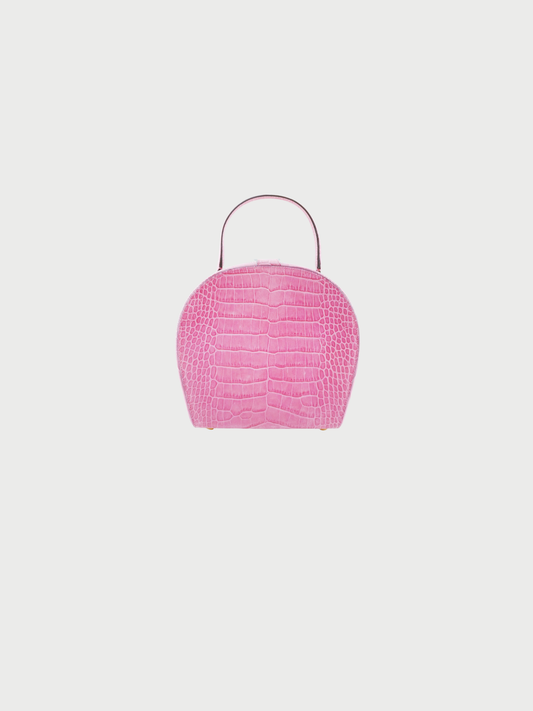 Celine 2000s Raspberry Pink Embossed Leather Handbag