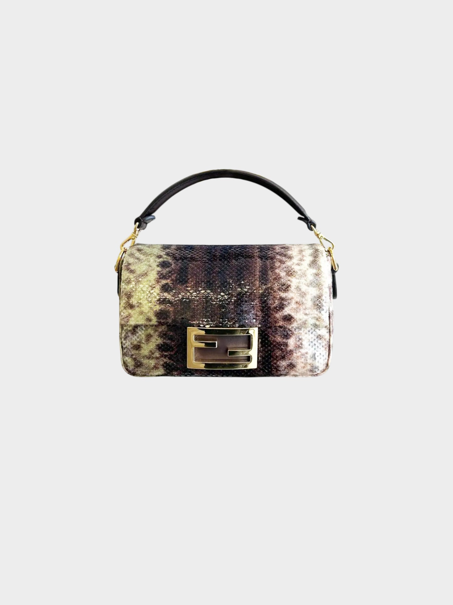 Fendi 2020s Karung Effect Sequin Mini Baguette