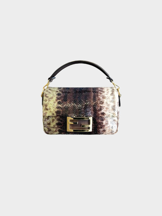 Fendi 2020s Karung Effect Sequin Mini Baguette