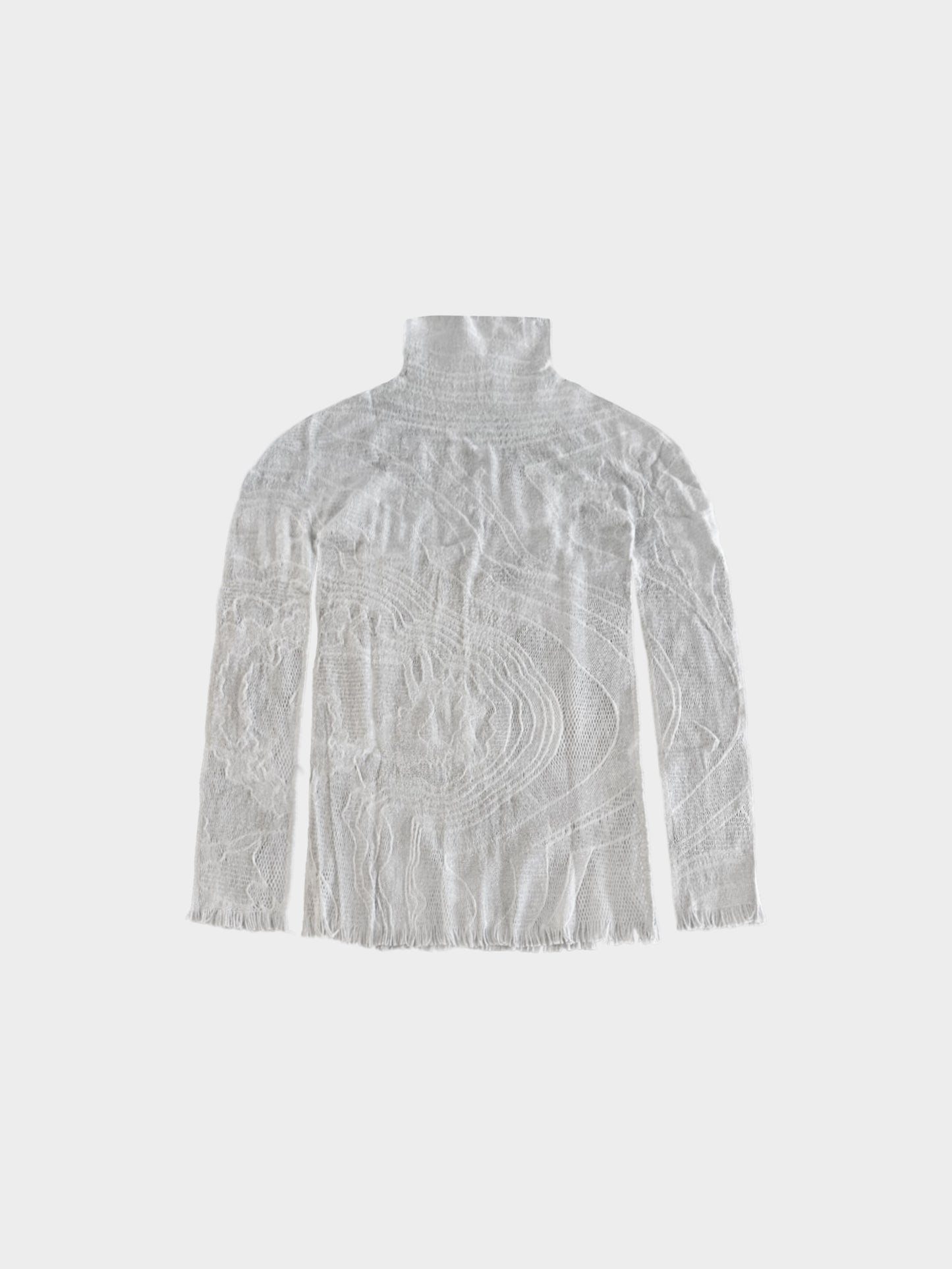 Issey Miyake FW 2022 Grey Long Sleeve Mesh Top