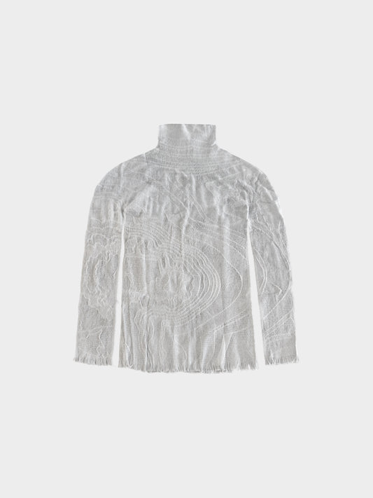 Issey Miyake FW 2022 Grey Long Sleeve Mesh Top
