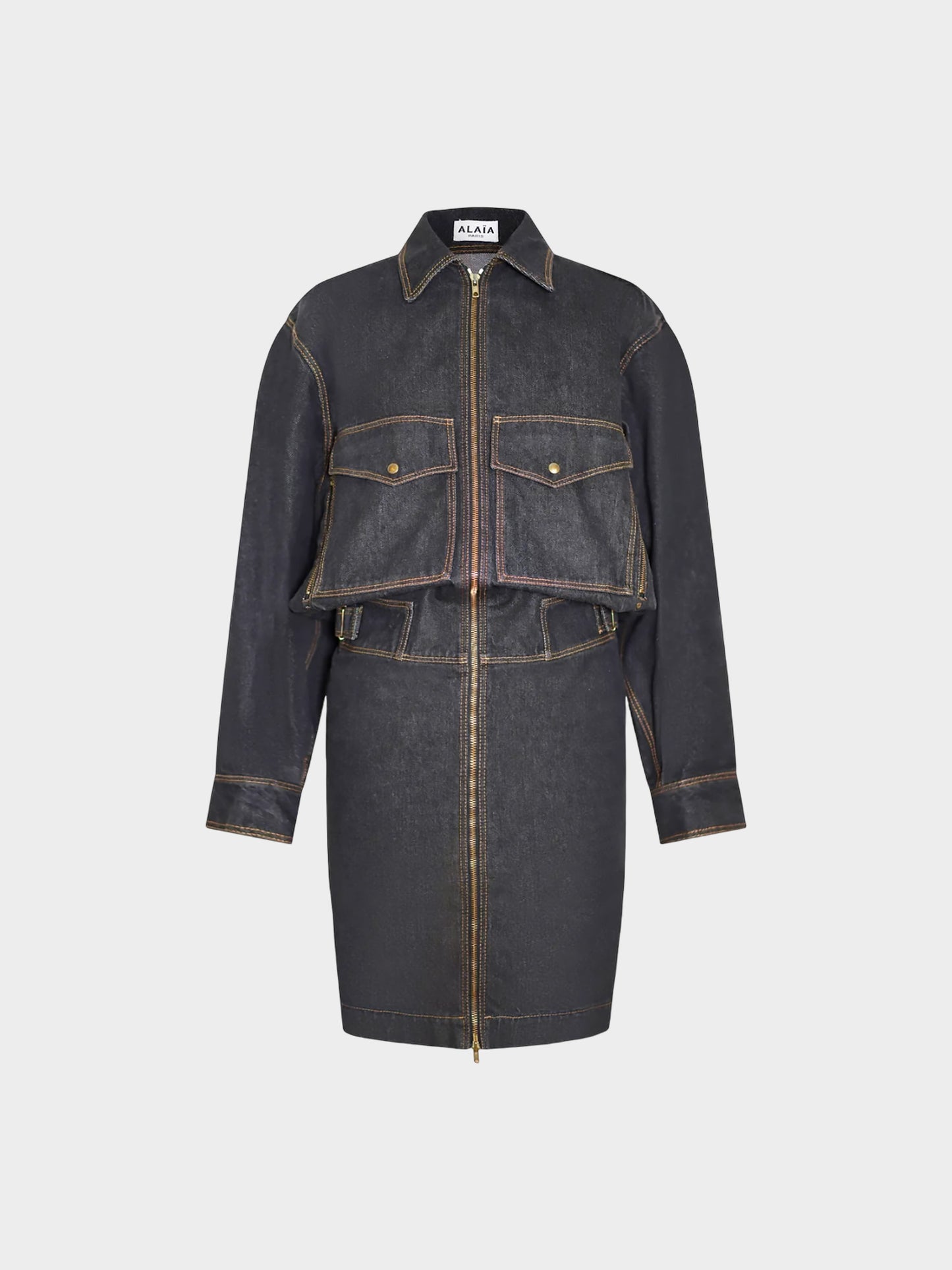 Azzedine Alaïa SS 1986 Dark Denim Zip Dress