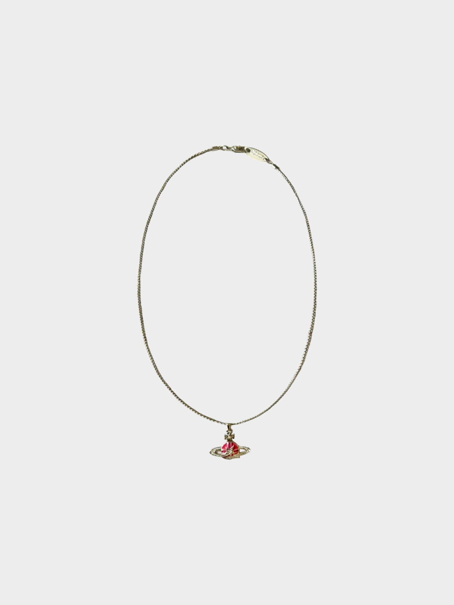 Vivienne Westwood 2000s Rare Pink Saturn Orb Necklace