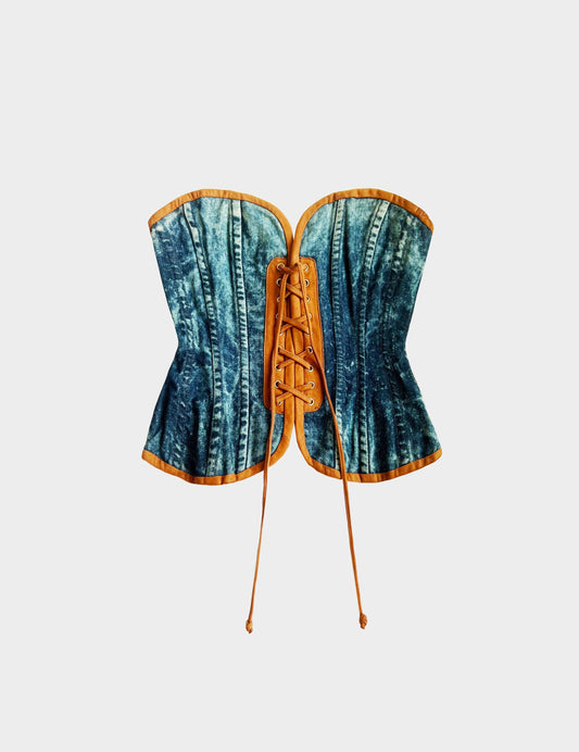 Dolce & Gabbana SS 2010 Denim Tie Up Corset