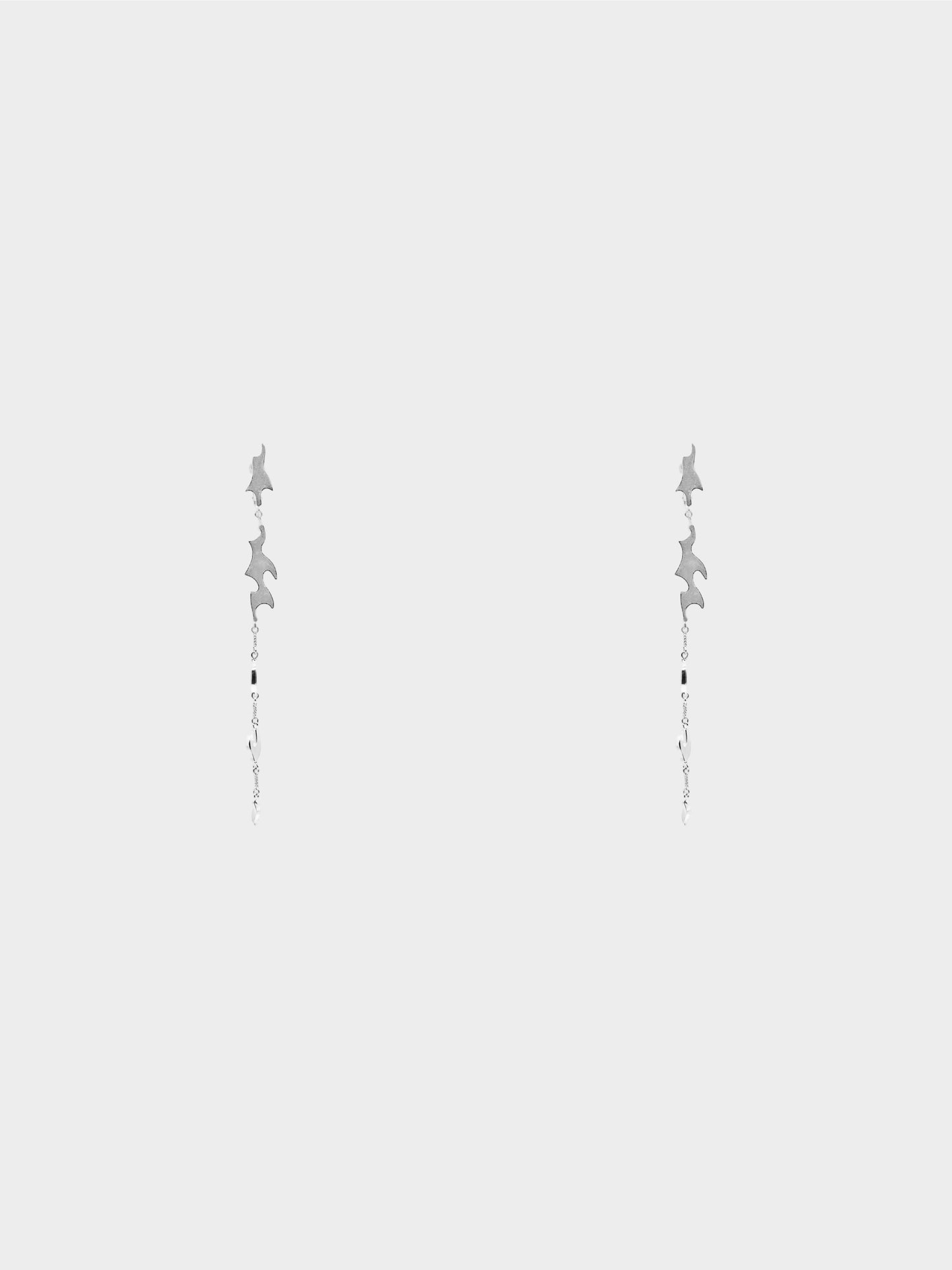 Christian Dior by John Galliano 2000s Silver Tribal Motif Drop Earrings