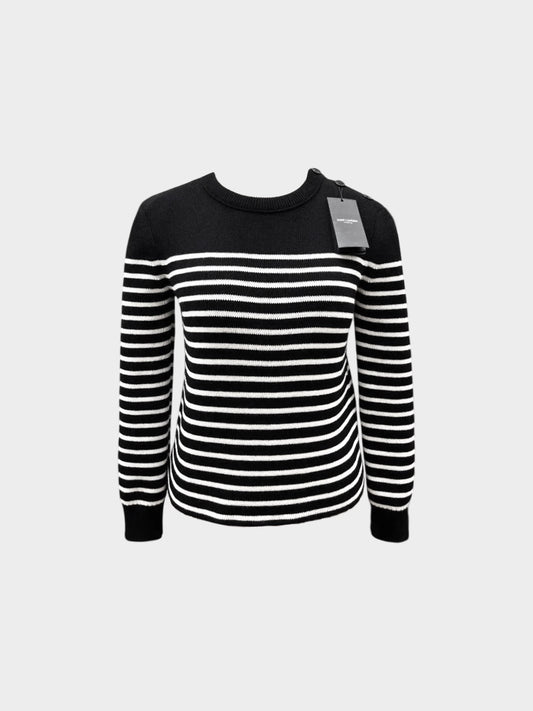 Saint Laurent 2019 Black and White Striped Sweater