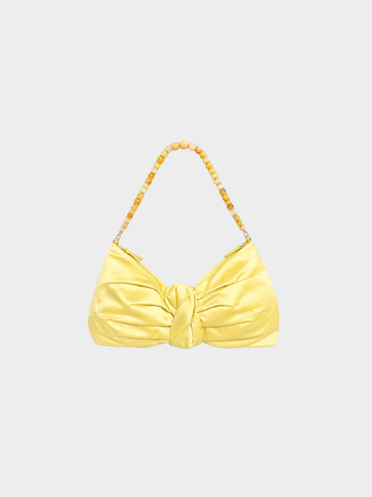 Valentino 2000s Yellow Bow Beaded Handle Bag