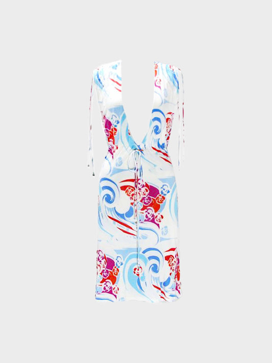 Chanel SS 2006 Sports Line Surf Print Viscose Dress