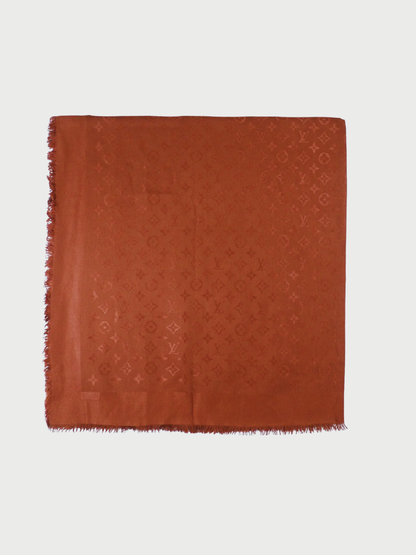 Louis Vuitton 2000s Brown Monogram Silk Wool Stole