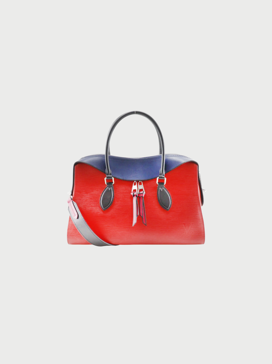 Louis Vuitton 2010s Red Navy Epi Leather Tuileries Tote Bag