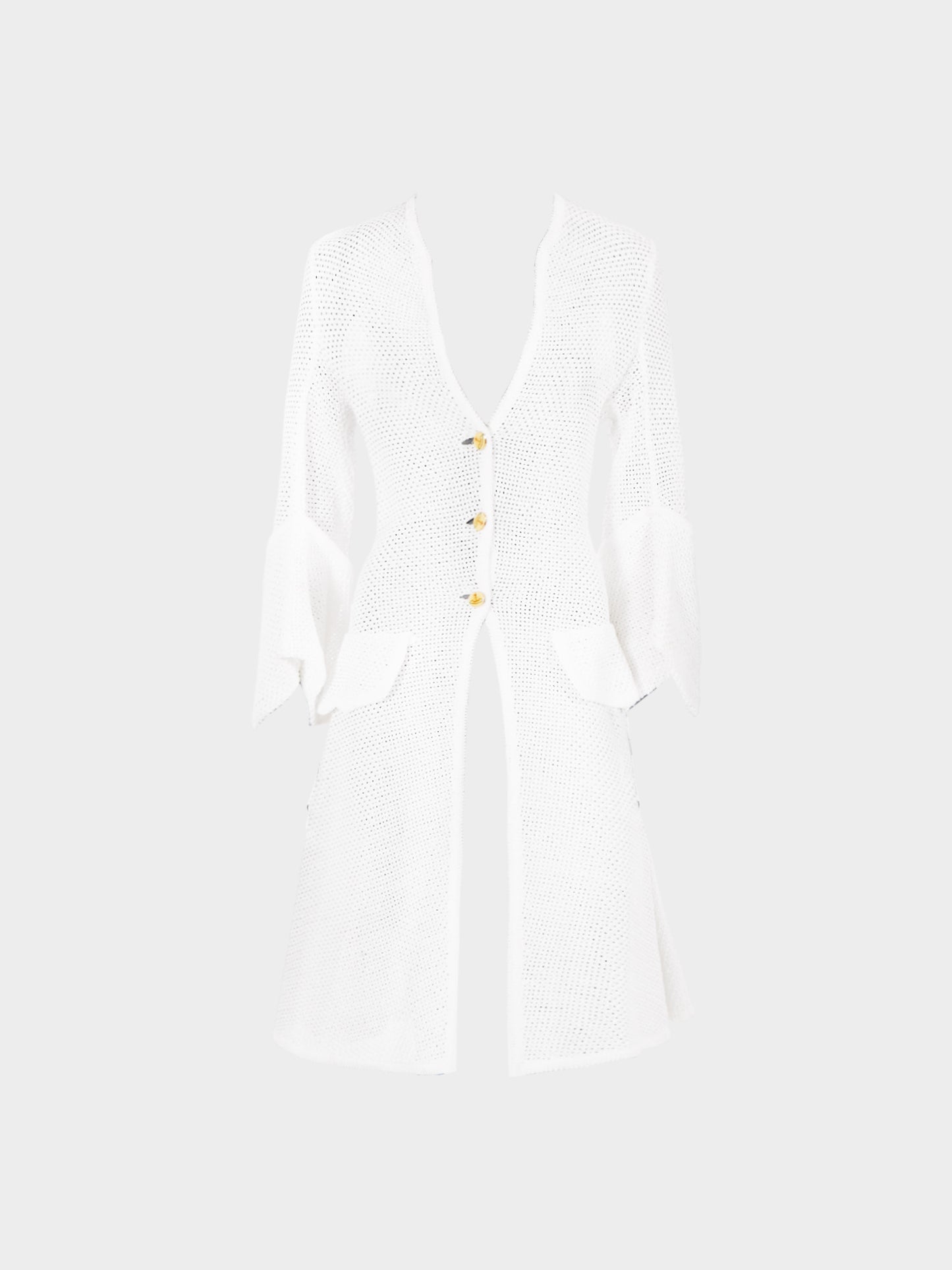 Vivienne Westwood SS 1995 White 'Erotic Zones' Synthetic Raffia Coat