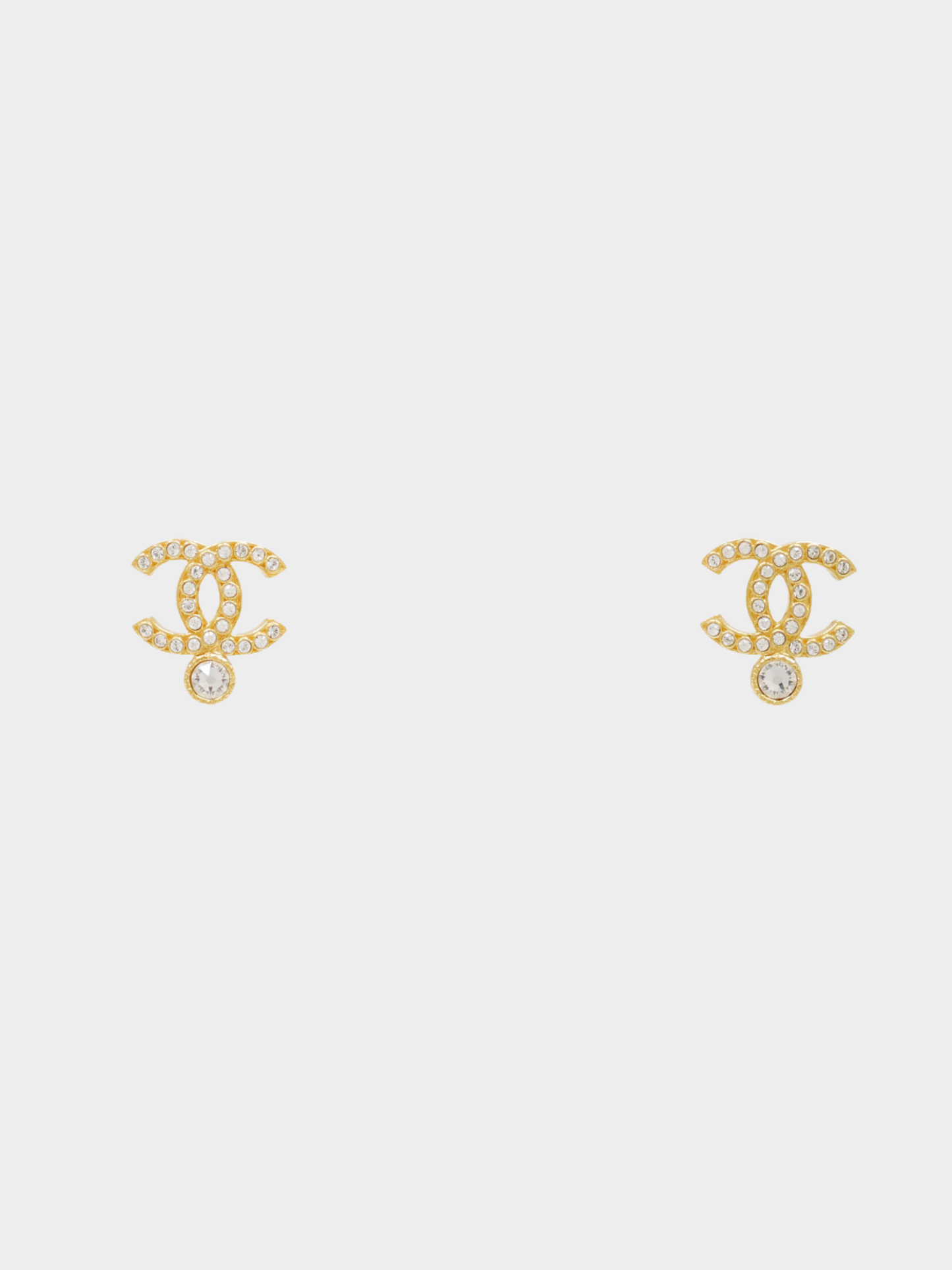 Chanel 2022 Gold Rhinestone COCO Earrings