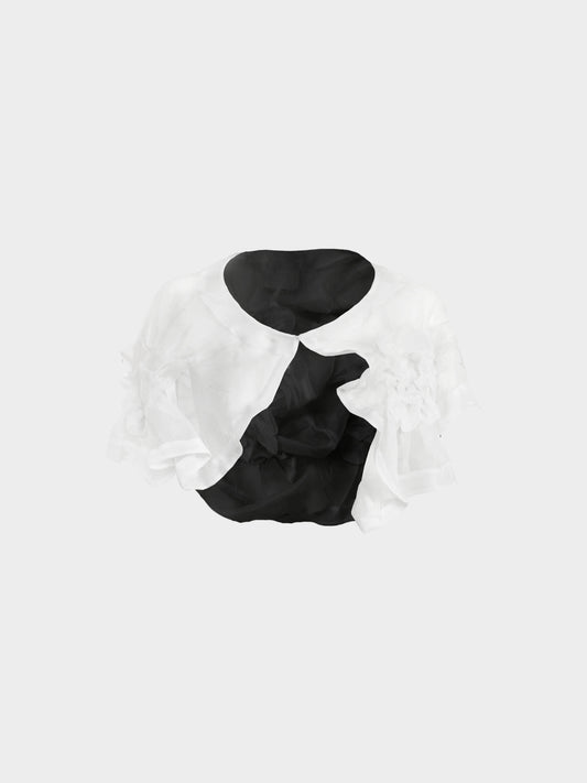 Comme des Garçons SS 1997 Runway White Gathered-Style Bolero Jacket