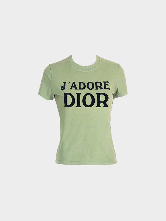 Christian Dior by John Galliano FW 2003 Green Dior J’adore Top