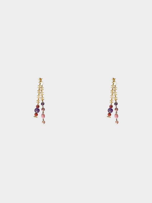 Chanel SS 2019 CC Pearl and Bead Drop Earrings