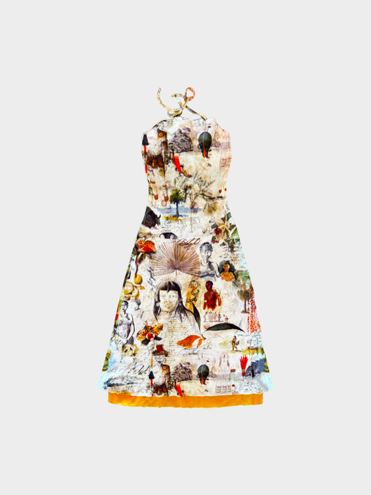Jean Paul Gaultier SS 1999 Brown Printed Mesh Dress